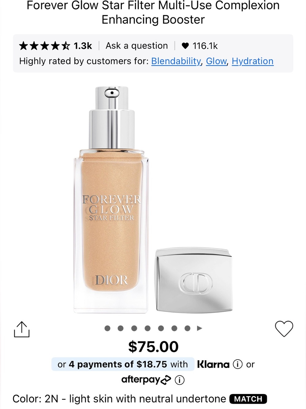 DIOR Forever Glow Star Filtre in 2N